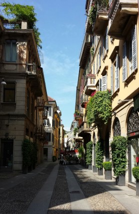 Random street in Milan. No, it is not a movie set. Yes, random streets actually look like this.